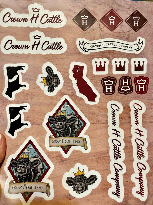 Sticker Sheet - Crown H Cattle Fav Designs